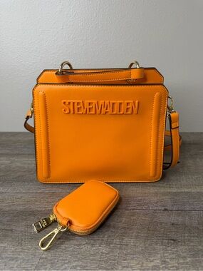 Steve Madden Bevelyn Orange Satchel Crossbody Purse
